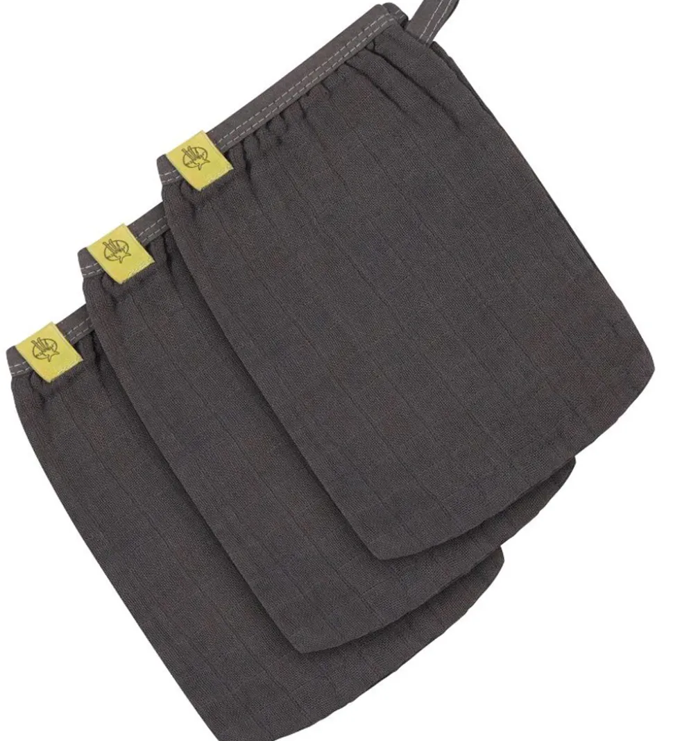 Lässig Vaskehandske - 3-pak - Anthracite