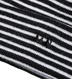 Mads Nørgaard Hue - Strik - Isak Ambas Stripe - Sort/Hvid