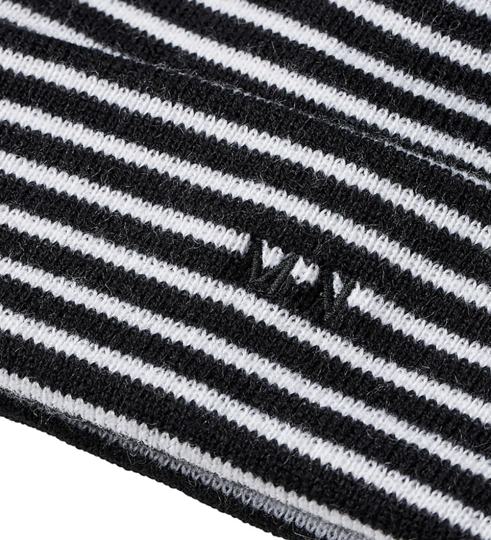 Mads Nørgaard Hue - Strik - Isak Ambas Stripe - Sort/Hvid