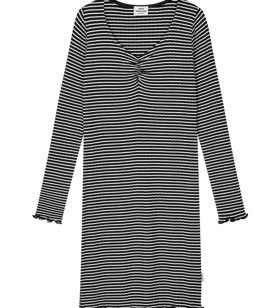 Mads Nørgaard Kjole - Rib - Viskose - Tikina - Black/Vanilla Ice