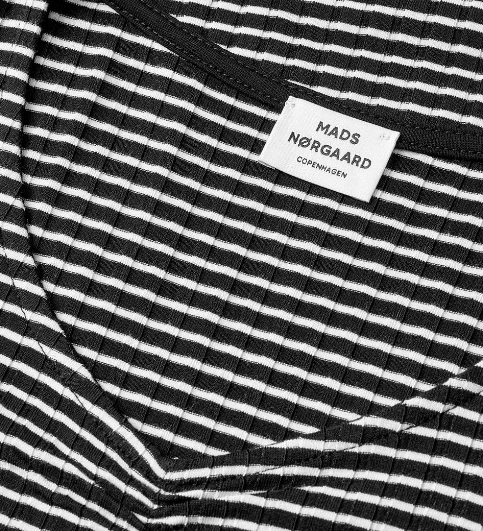 Mads Nørgaard Kjole - Rib - Viskose - Tikina - Black/Vanilla Ice