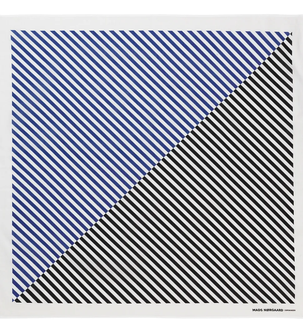 Mads Nørgaard Tørklæde - 55x55cm - Bluing/Jet Black Stribet