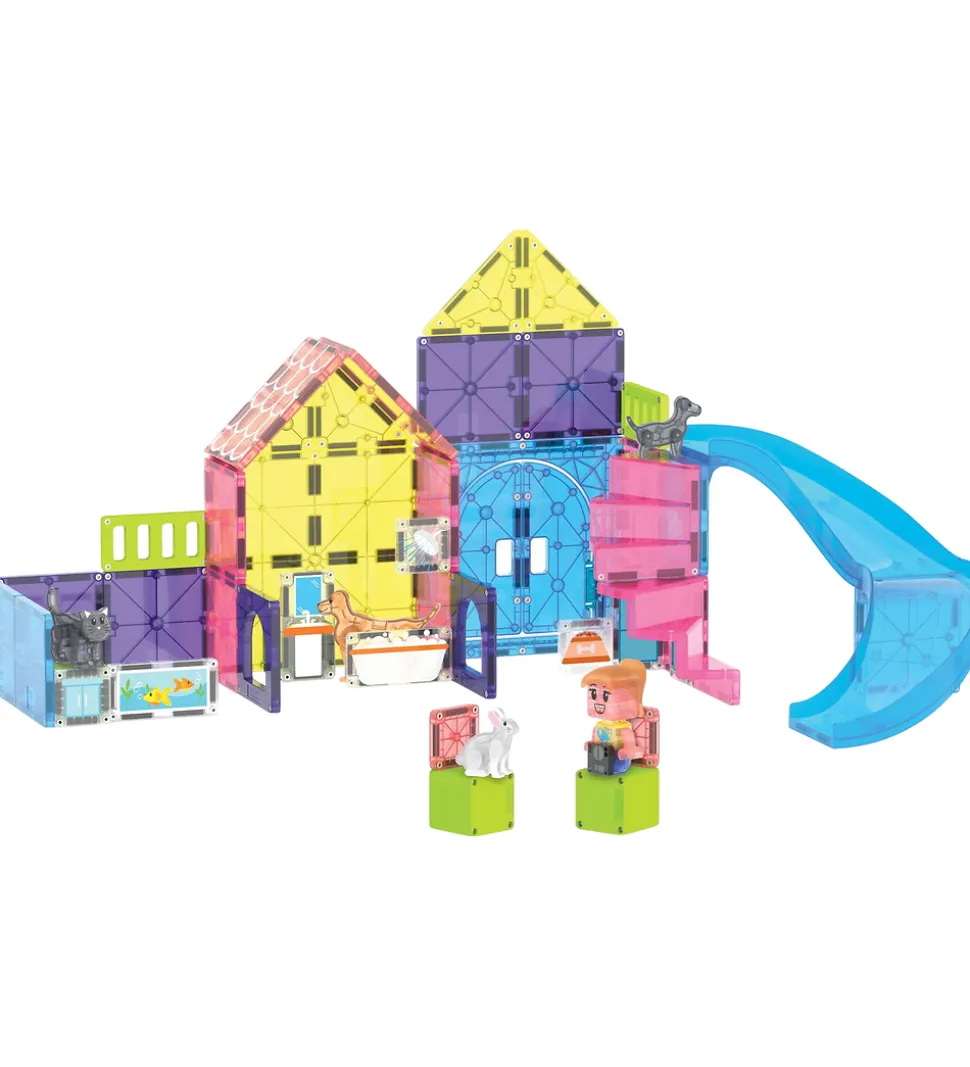 Magna Tiles Magnetsæt - 50 Dele - Pet Playhouse + MicroMAGS