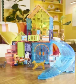 Magna Tiles Magnetsæt - 50 Dele - Pet Playhouse + MicroMAGS