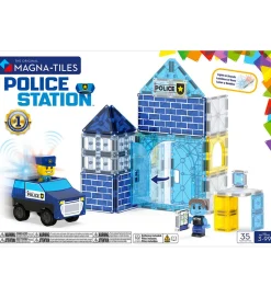 Magna-Tiles Magnetsæt - 35 Dele - Police Station + MicroMAGS