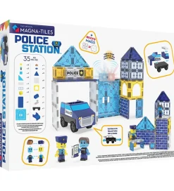 Magna-Tiles Magnetsæt - 35 Dele - Police Station + MicroMAGS