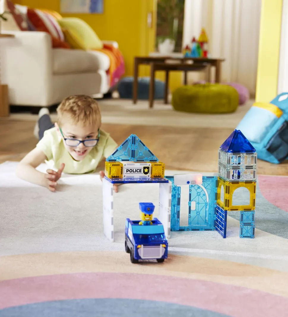 Magna-Tiles Magnetsæt - 35 Dele - Police Station + MicroMAGS