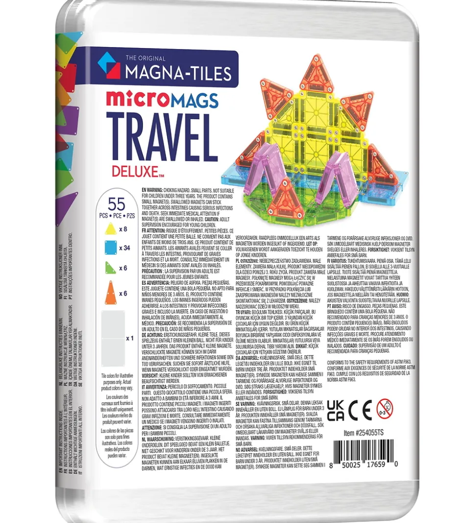 Magna-Tiles Magnetsæt - 55 Dele - Deluxe Travel Set + MicroMAGS