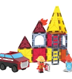 Magna-Tiles Magnetsæt - 27 Dele - Fire Rescue + MicroMAGS