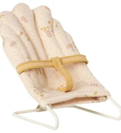 Maileg Miniature Skråstol - Mikro - Råhvid m. Blomster