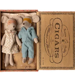 Maileg Mus - Mor og Far i Cigaræske