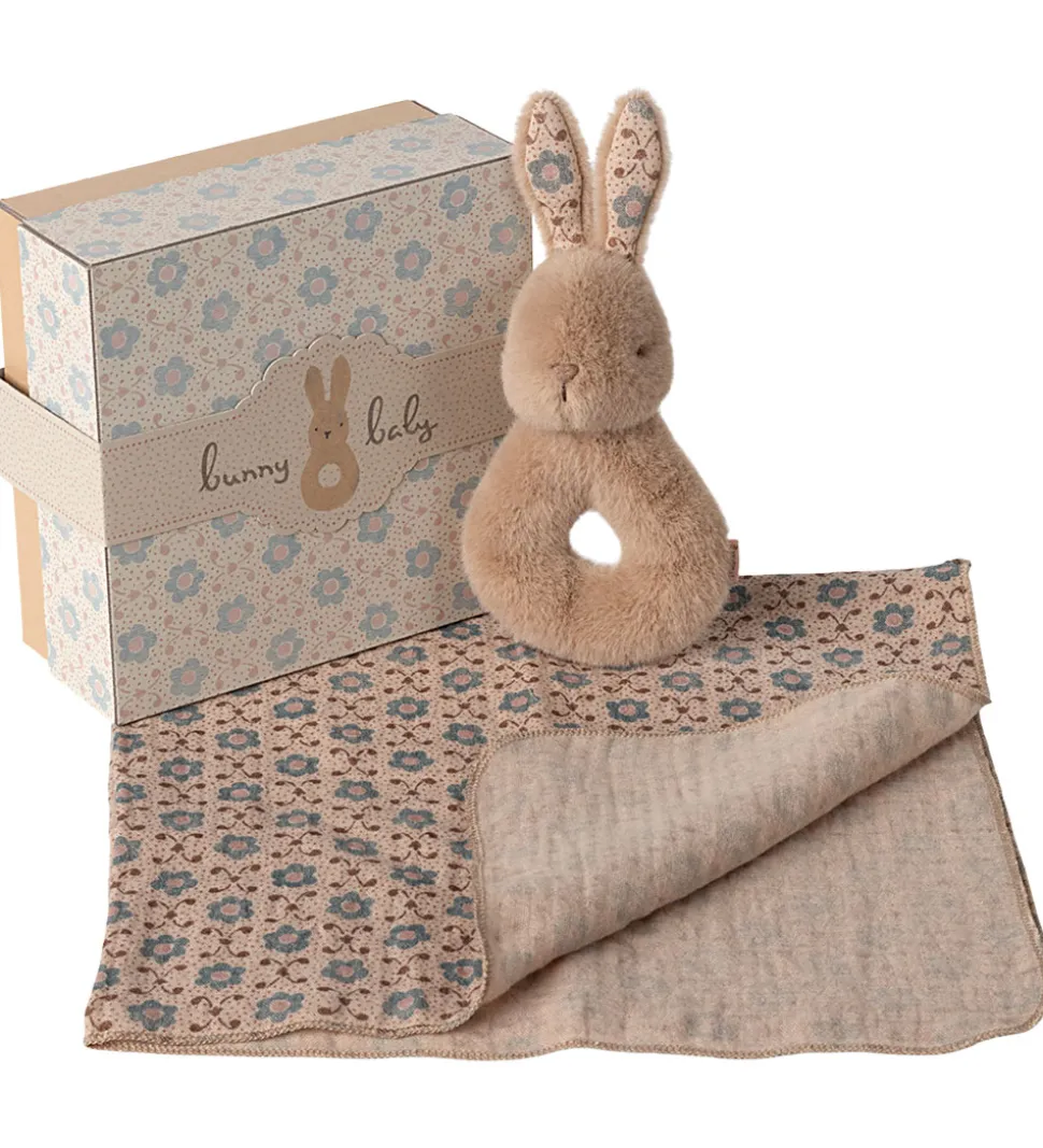 Maileg Ranglesæt - Harerangle/Stofble- Cream Peach