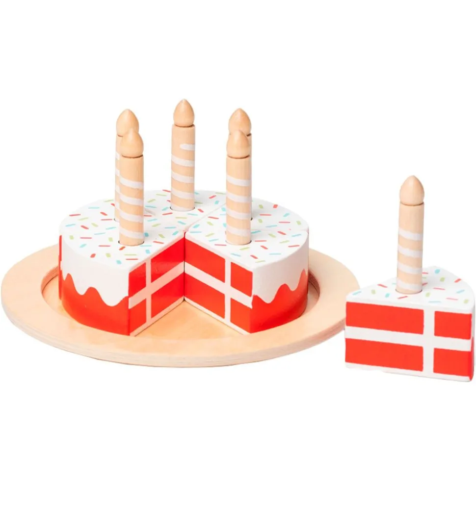 MaMaMeMo Legemad - Fødselsdagskage m. Danskflag - Træ