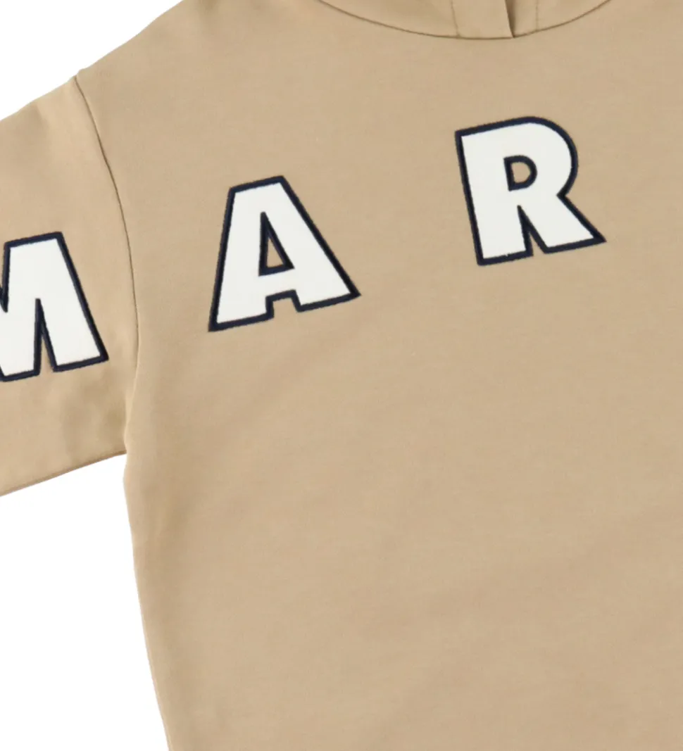 Marni Hættetrøje - Cardboard Beige m. Logo