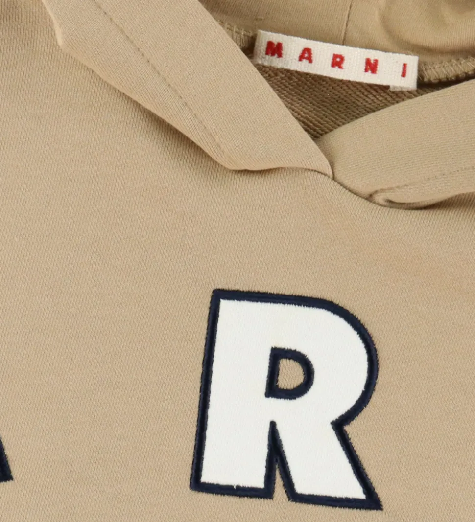 Marni Hættetrøje - Cardboard Beige m. Logo