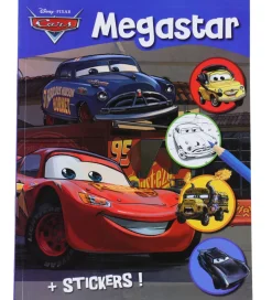 Megastar Malebog m. Klistermærker - 128 Sider - Biler