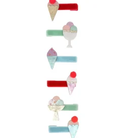 Meri Meri Hårclips - 6-pak - 4 cm - Ice Cream