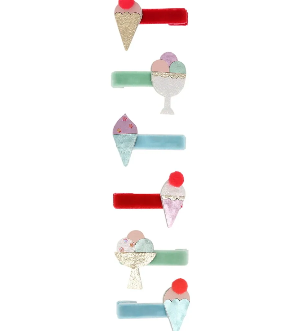 Meri Meri Hårclips - 6-pak - 4 cm - Ice Cream