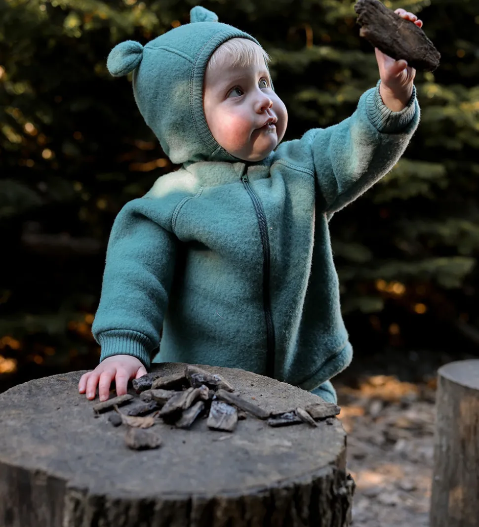 Mikk-Line Elefanthue - Uld - 1-lags - Balsam Green m. Ører