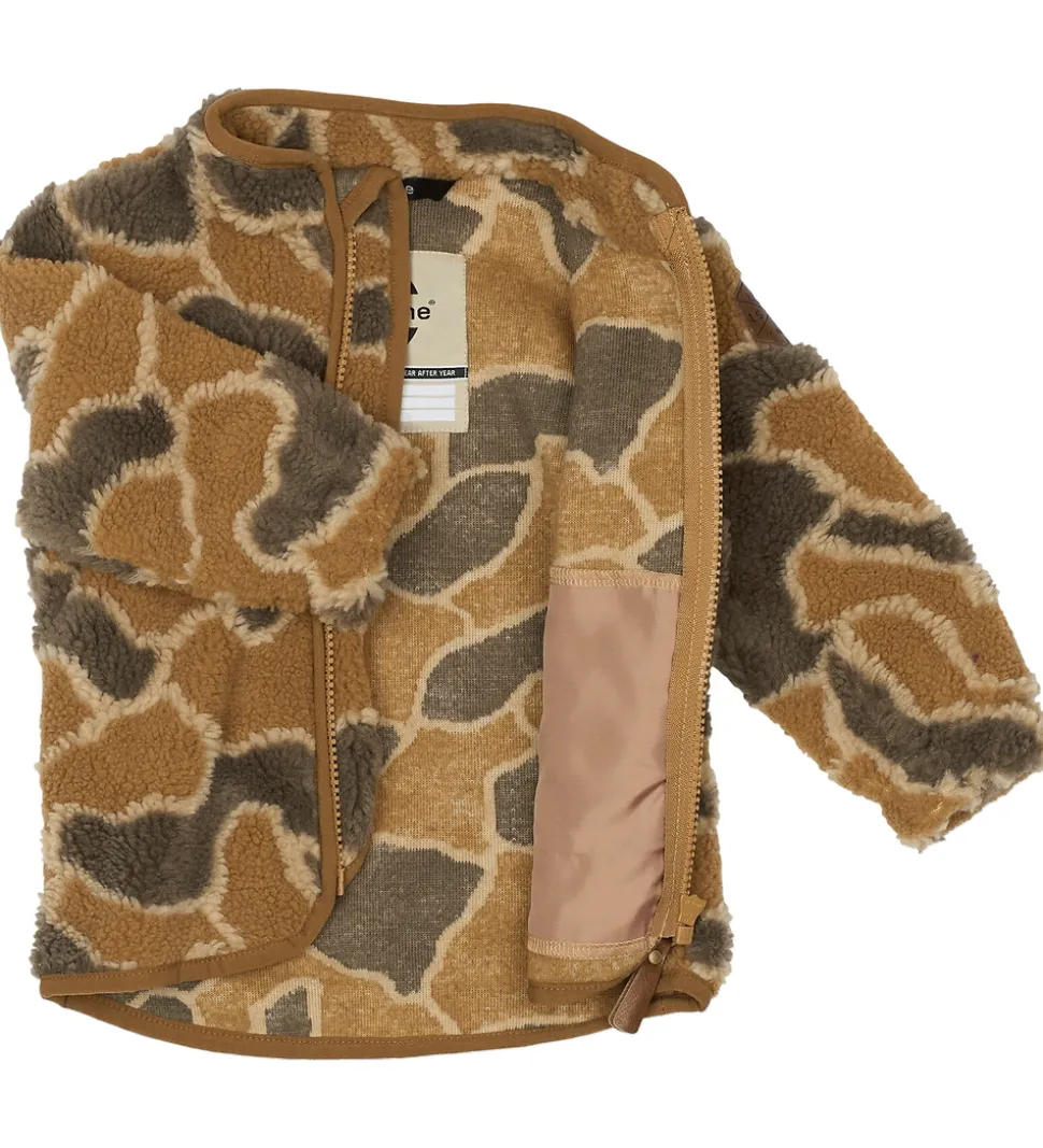 Mikk-Line Fleecejakke - Burlwood m. Camouflage