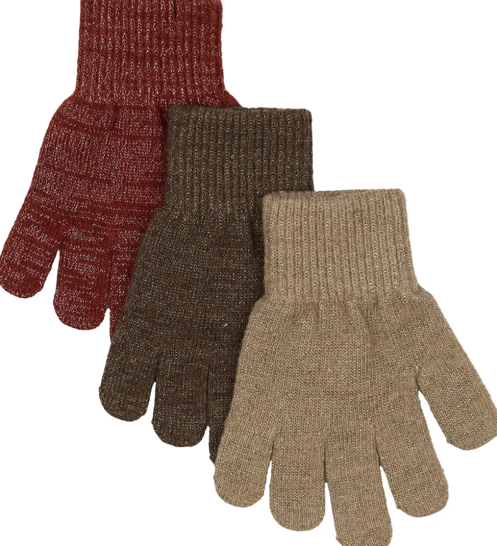 Mikk-Line Handsker - Uld/Polyamid - 3-pak - Apple Butter-Chocola