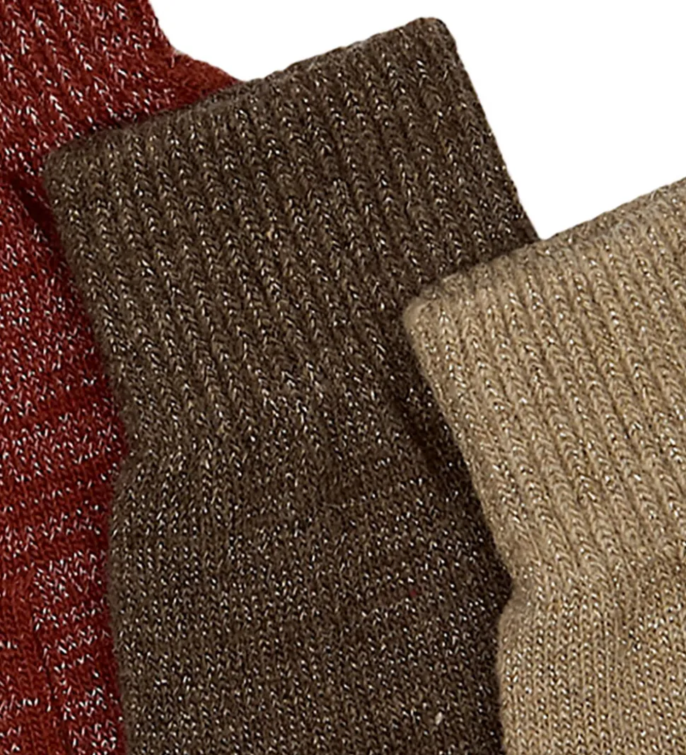 Mikk-Line Handsker - Uld/Polyamid - 3-pak - Apple Butter-Chocola