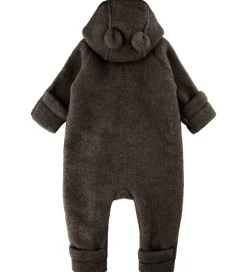 Mikk-Line Køredragt m. Hætte - Uld - Dark Brown Melange