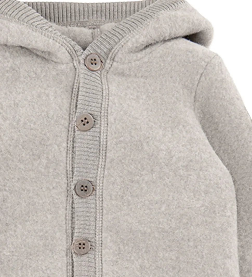 Mikk-Line Køredragt m. Hætte - Uld - Melange Offwhite