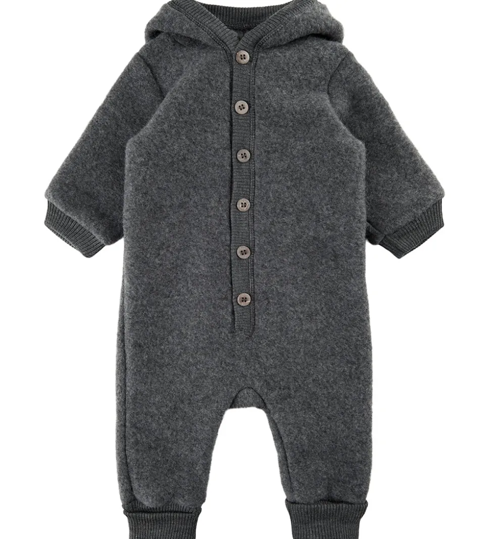 Mikk-Line Køredragt m. Hætte - Uld - Anthracite Melange