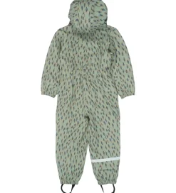 Mikk-Line Regndragt m. Fleece - PU - Iceberg Green m. Print