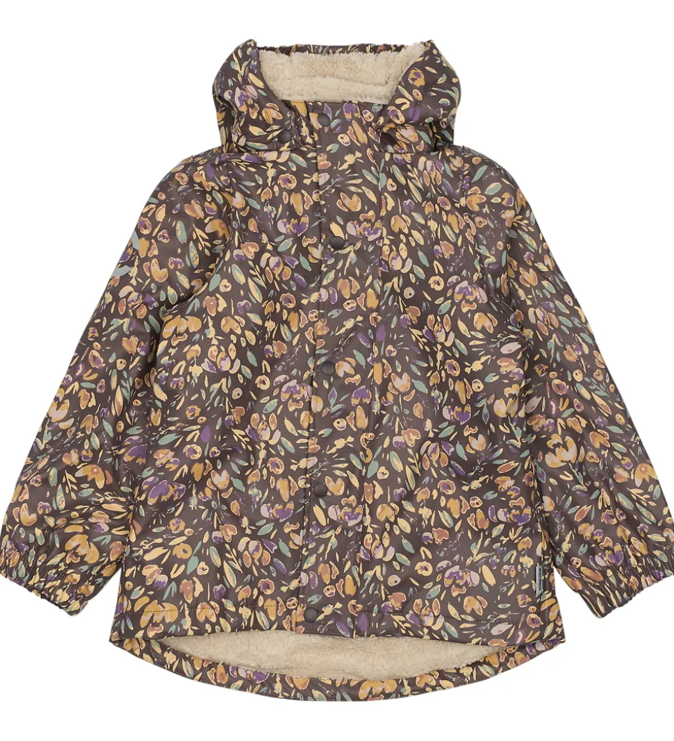 Mikk-Line Regntøj m. For - PU - Raisin m. Blomster