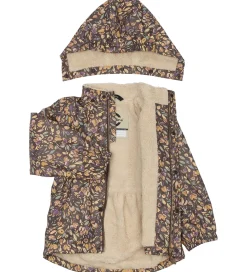 Mikk-Line Regntøj m. For - PU - Raisin m. Blomster