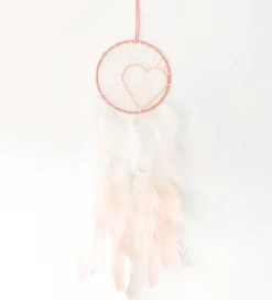 MillaVanilla Drømmefanger - Ophæng m. Fjer/LED Lys - Rosa