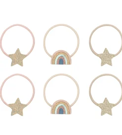 Mimi & Lula Hårelastikker - 6-pak - Rainbow & Star Celeste