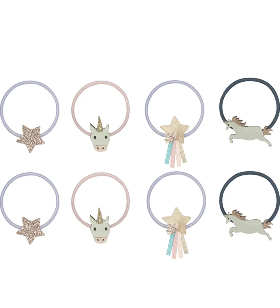 Mimi & Lula Hårelastikker - 8-pak - Unicorn Little Prince