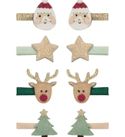 Mimi & Lula Hårklips - 8-pak - Mini Santa Christmas