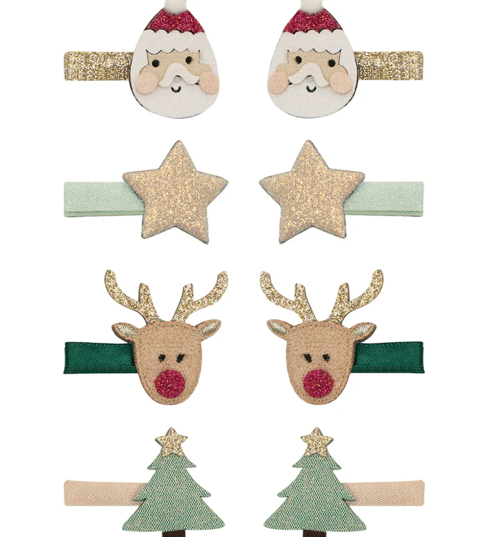 Mimi & Lula Hårklips - 8-pak - Mini Santa Christmas