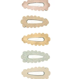 Mimi & Lula Hårspænder - 5-pak - 4 cm - Mini Metallic Scallop