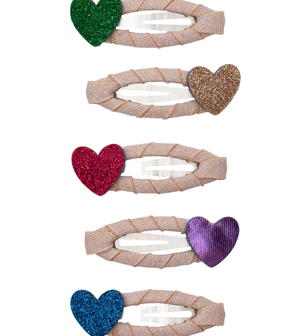 Mimi & Lula Hårspænder - 5-pak - 4 cm - Mini Jazzy Heart Dancing
