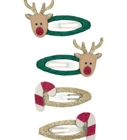 Mimi & Lula Hårspænder - 4-pak - Rudolph & Candy Christmas