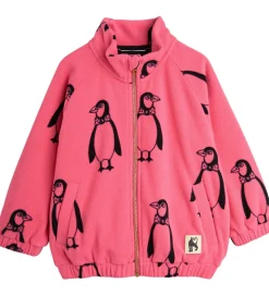 Mini Rodini Fleecejakke - Penguin - Pink