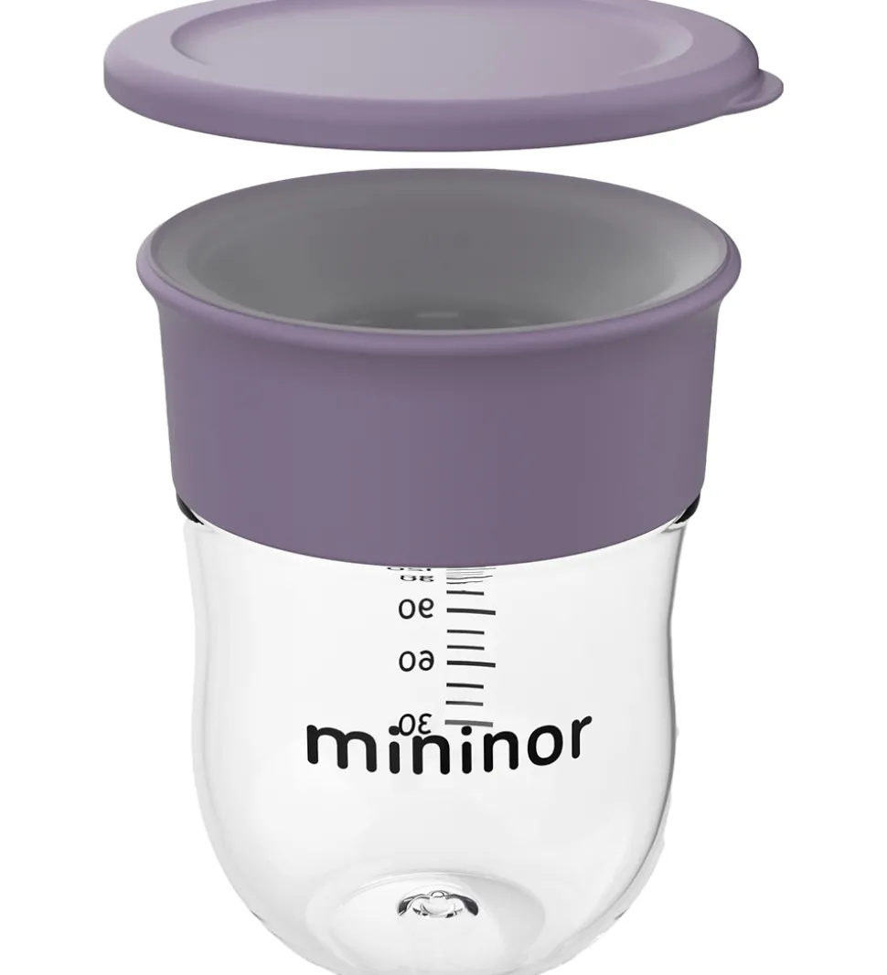 Mininor Træningskop m. Låg - Training - 220 ml - Syren