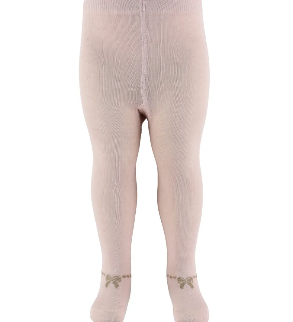 Minymo Strømpebukser - 2-pak - Shell/beige m. Sløjfer