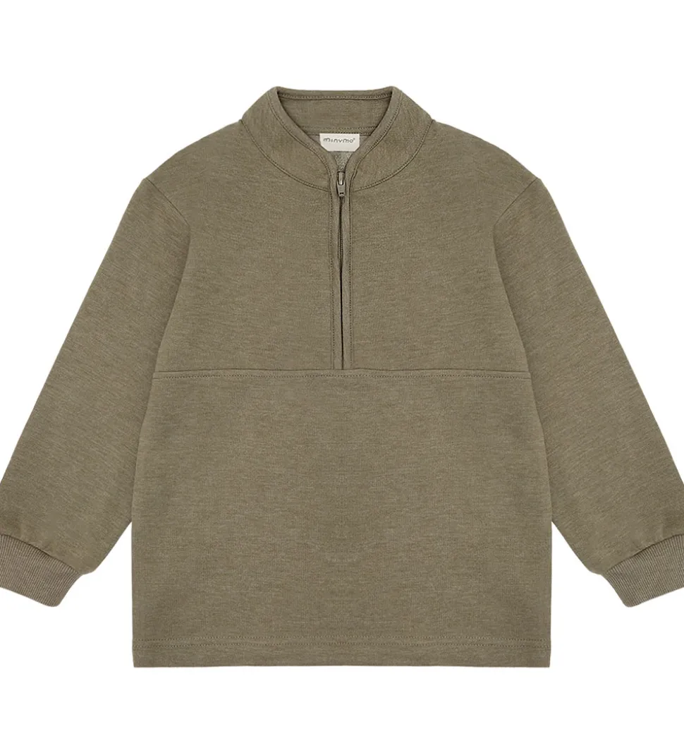 Minymo Sweatshirt m. Lynlås - 2-pak - Vetiver