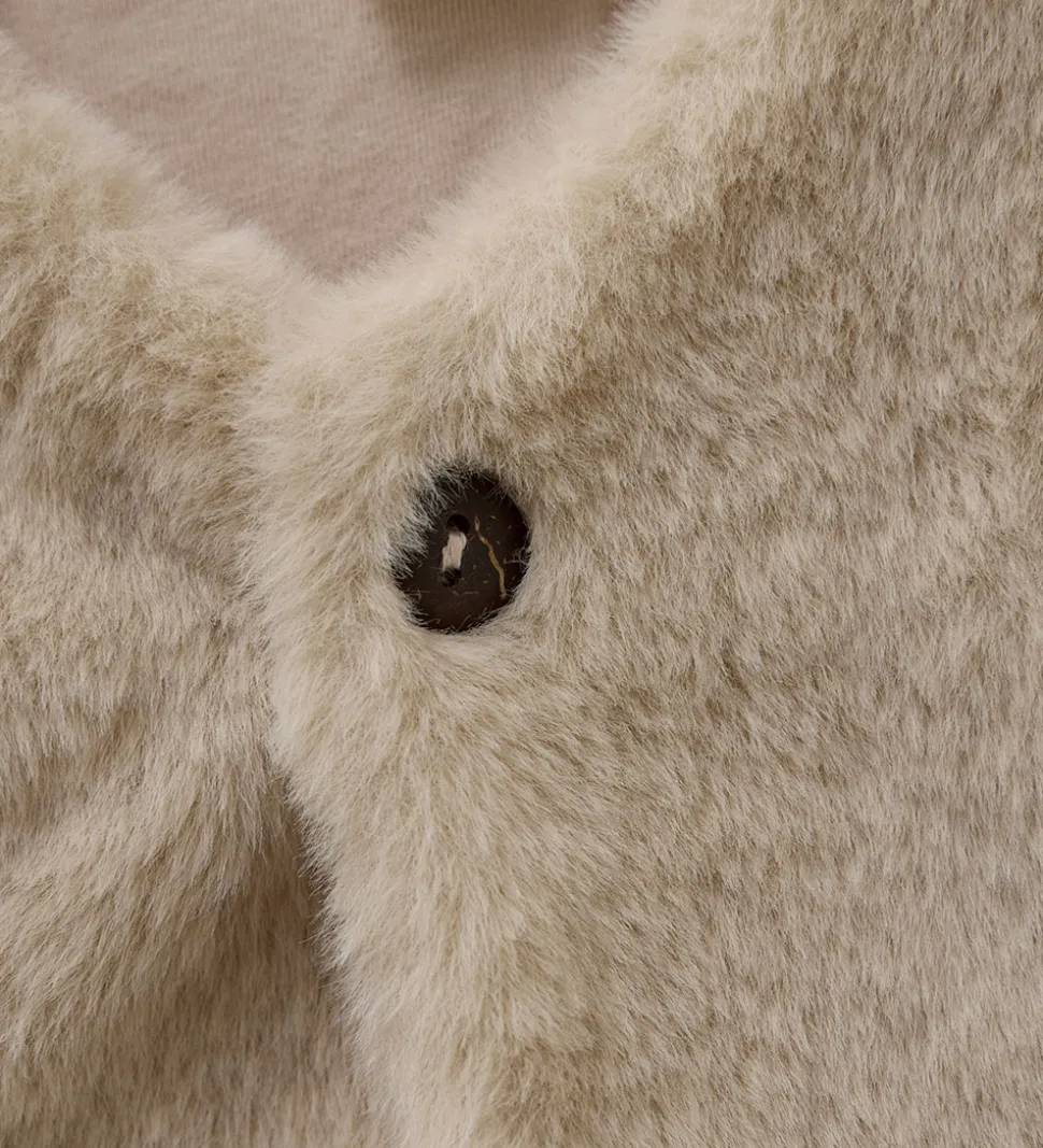 Minymo Vest - Imiteret Pels - Smoke Gray