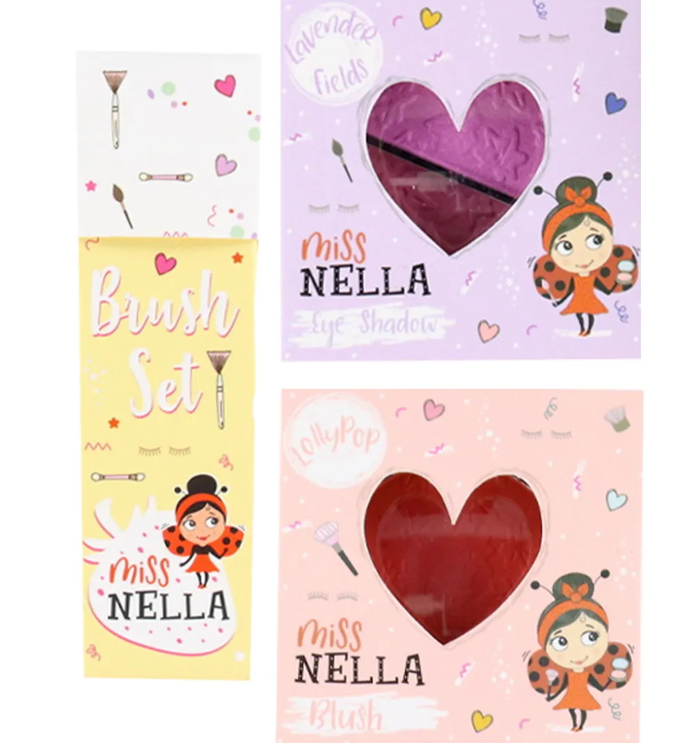 Miss Nella Sminketaske m. Indhold - Pink Glamorous Picks