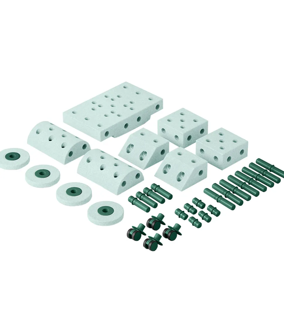 MODU Dreamer Sæt - 34 Dele - 70x40x20 cm - Ocean Mint/Forest Gre