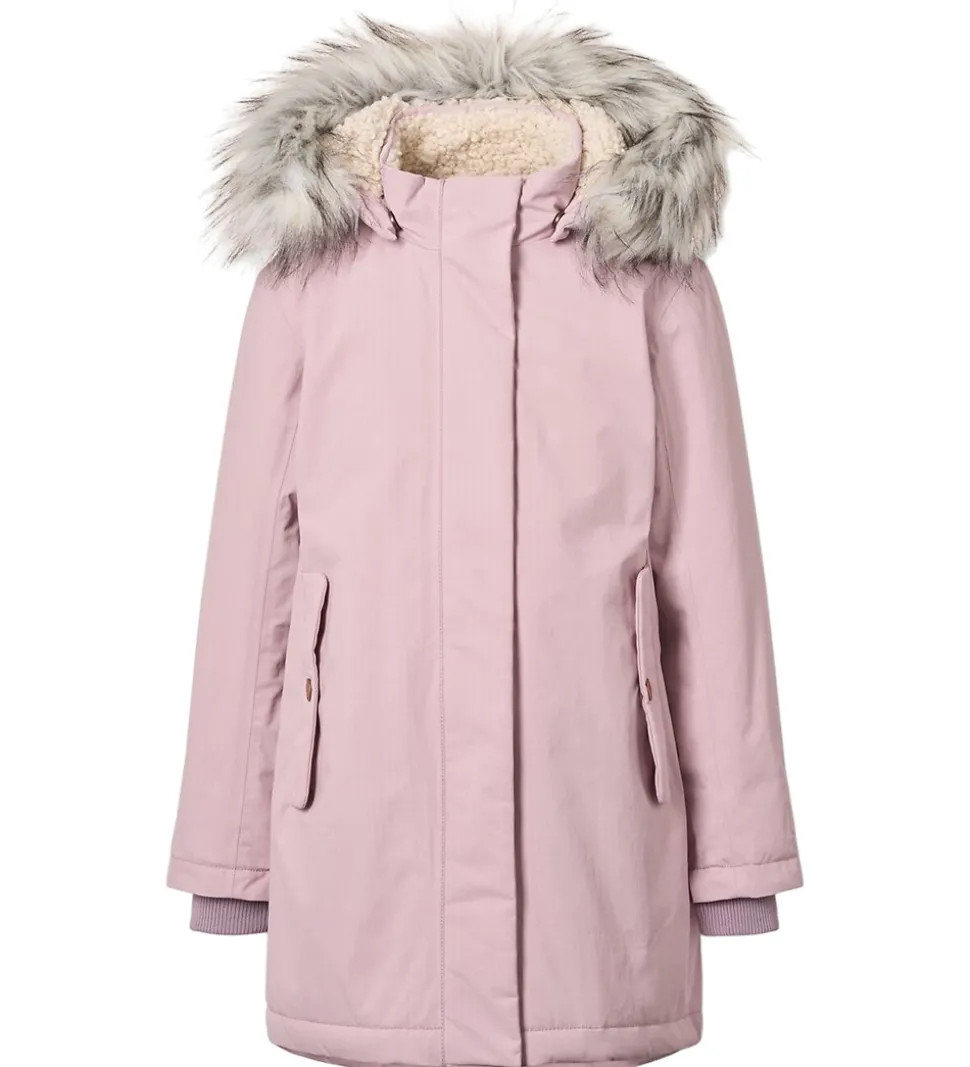 Molo Vinterfrakke - Peace - Blue Pink m. Imiteret Pels