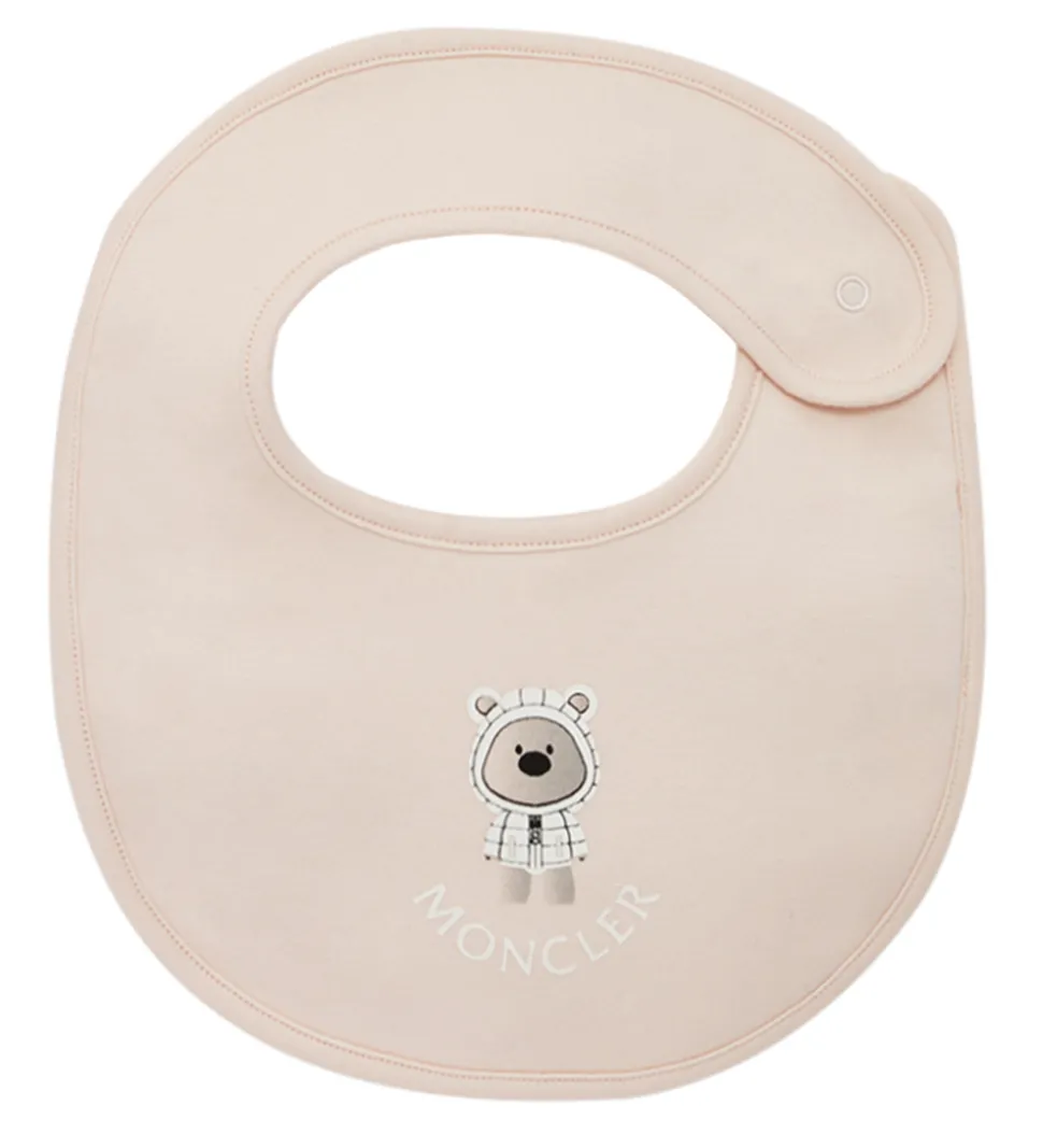 Moncler Sæt - Hue/Savlesmæk/Body l/æ - Light Pink m. Bamse