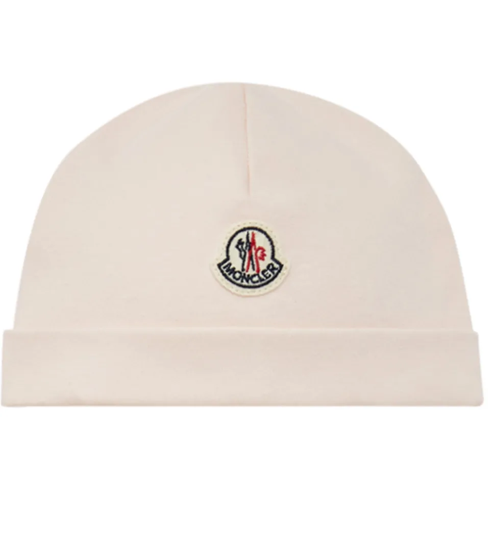 Moncler Sæt - Hue/Savlesmæk/Body l/æ - Light Pink m. Bamse